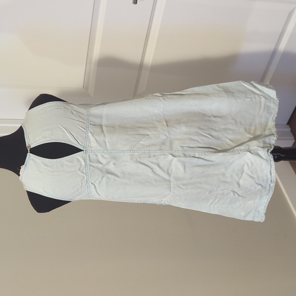 BLUE | Light denim summer flared dress, with pockets, Extra Small, XS - Picture 2 of 4